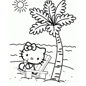 Hello Kitty Relaxando na Praia