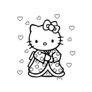 Hello Kitty em Traje Tradicional