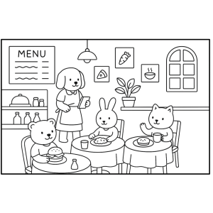 Hora de Colorir na Cafeteria Animal