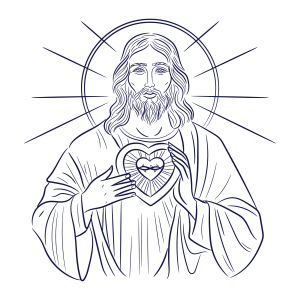 Ilustração do Sagrado Coração de Jesus