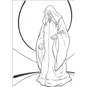 Imperador Palpatine com o capuz para colorir