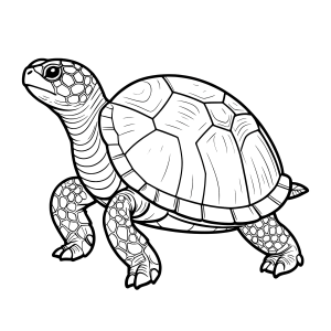 Jabuti caminhando de frente para colorir