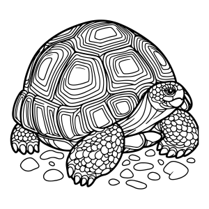Jabuti detalhado com casco enfeitado para colorir