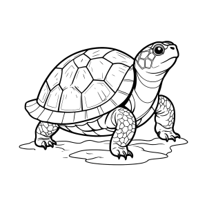 Jabuti olhando para trás para colorir
