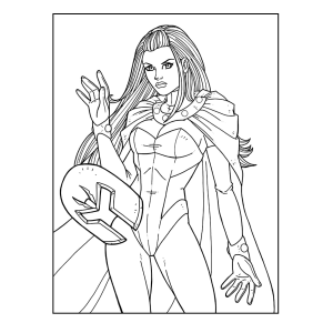 Jean Grey flutuando com seus poderes para colorir