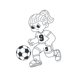 Jovem Jogadora de Futebol em Ação