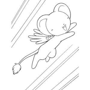 Kero voando com as asinhas abertas para colorir