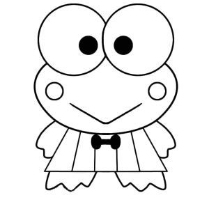 Keroppi feliz de braços abertos para colorir