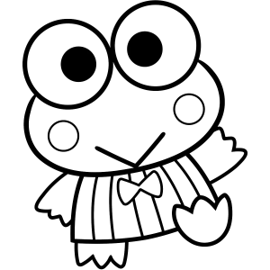 Keroppi sorridente com gravata-borboleta para colorir