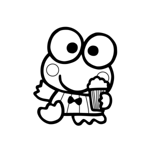 Keroppi tomando sorvete para colorir