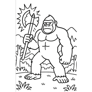 King Kong com Machado em Ação
