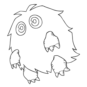 Kuriboh fofinho de olhos grandes para colorir