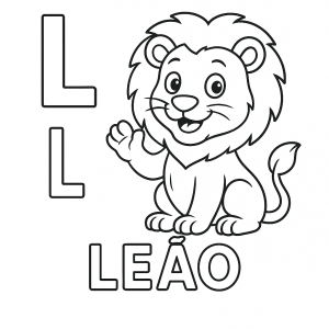 L de Leão para Colorir