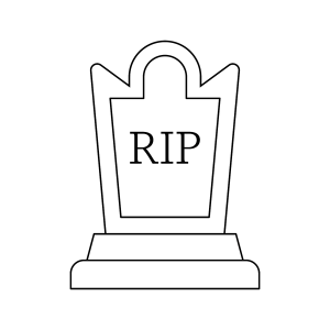 Lápide simples com RIP para colorir