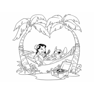 Lilo e Stitch em Relaxante Harmonia Tropical