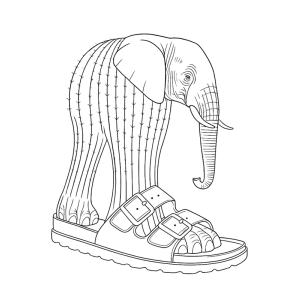 Lirilì Larilà, o elefante de sandálias para colorir