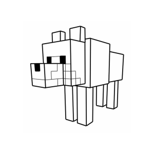 Lobo do Minecraft para colorir