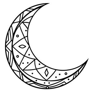 Lua crescente geométrica para colorir