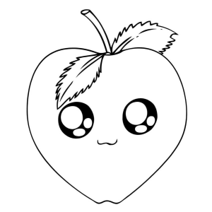 Maçã Kawaii Encantadora