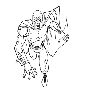 Magneto avançando com a capa esvoaçante para colorir