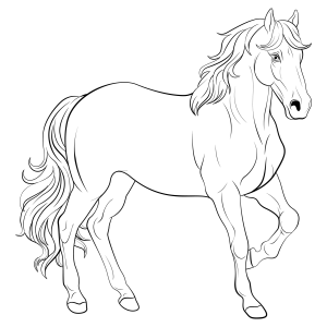 Majestic Horse Ready for Colors
