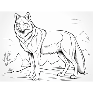 Majestoso Lobo nas Montanhas