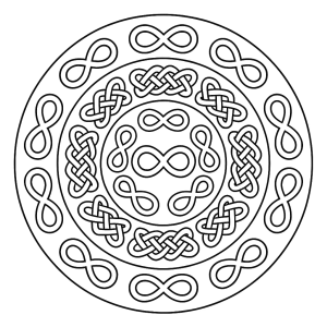 Mandala celta com nós para colorir