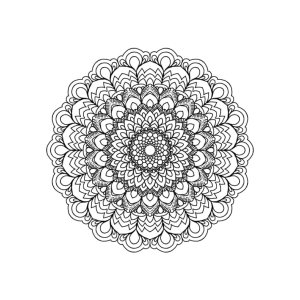 Mandala clássica de pétalas pequenas para colorir