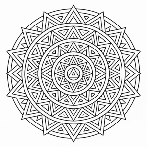 Mandala com estrela de oito pontas para colorir
