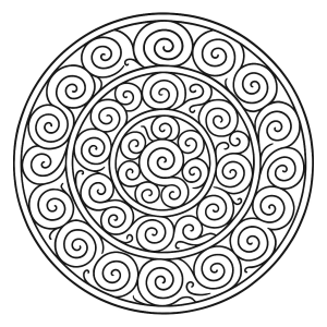 Mandala de espirais para colorir