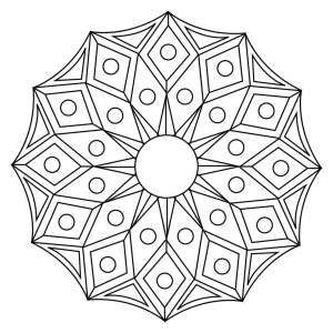 Mandala de estrela com ovais para colorir