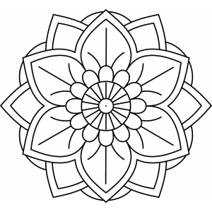 Mandala de flor simples para iniciantes para colorir