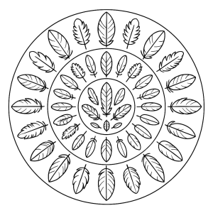Mandala de penas para colorir