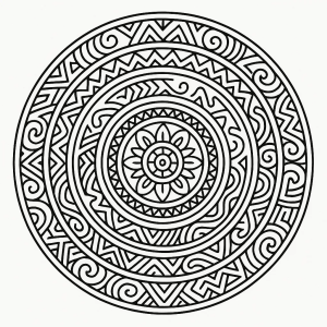 Mandala de pontos e ondas para colorir