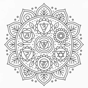 Mandala dos chakras para colorir