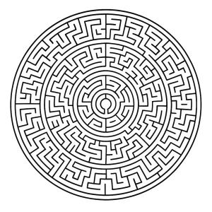 Mandala labirinto para colorir