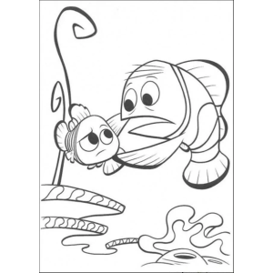Marlin e Nemo na anêmona para colorir