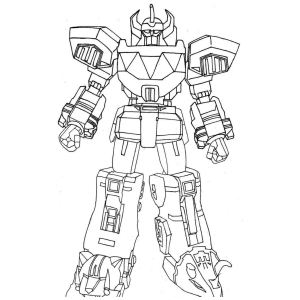 Megazord se transformando com os zords para colorir