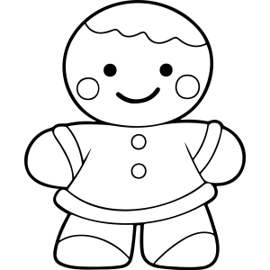 Menina de gengibre com vestido para colorir