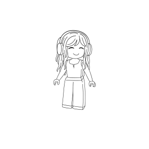 Menina do Roblox com cabelo comprido para colorir