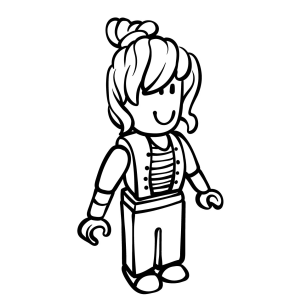 Menina do Roblox com laço de cabelo para colorir