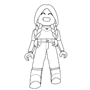 Menina do Roblox de rabo de cavalo para colorir