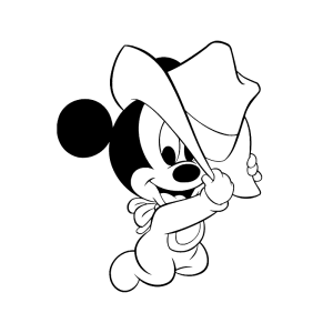 Mickey de cowboy para colorir