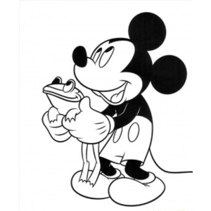 Mickey servindo um bolo para colorir