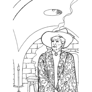 Minerva McGonagall na Sala da Grifinória