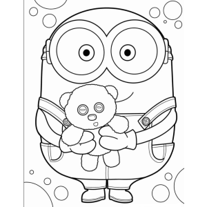 Minion Alegre com Seu Urso de Pelúcia