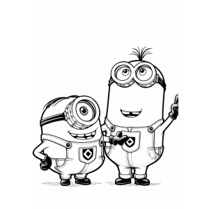 Minions Alegremente Prontos para Colorir