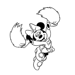 Minnie brincando fantasiada de esquilo para colorir