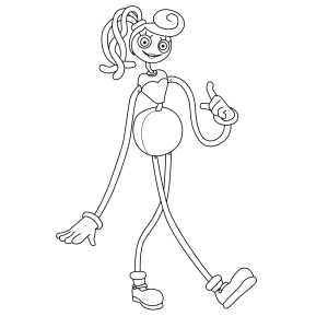 Mommy Long Legs acenando com as pernas compridas para colorir