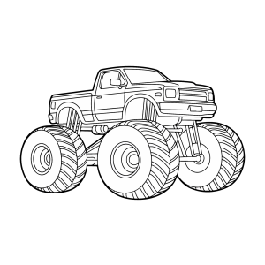 Monster truck com caçamba aberta para colorir